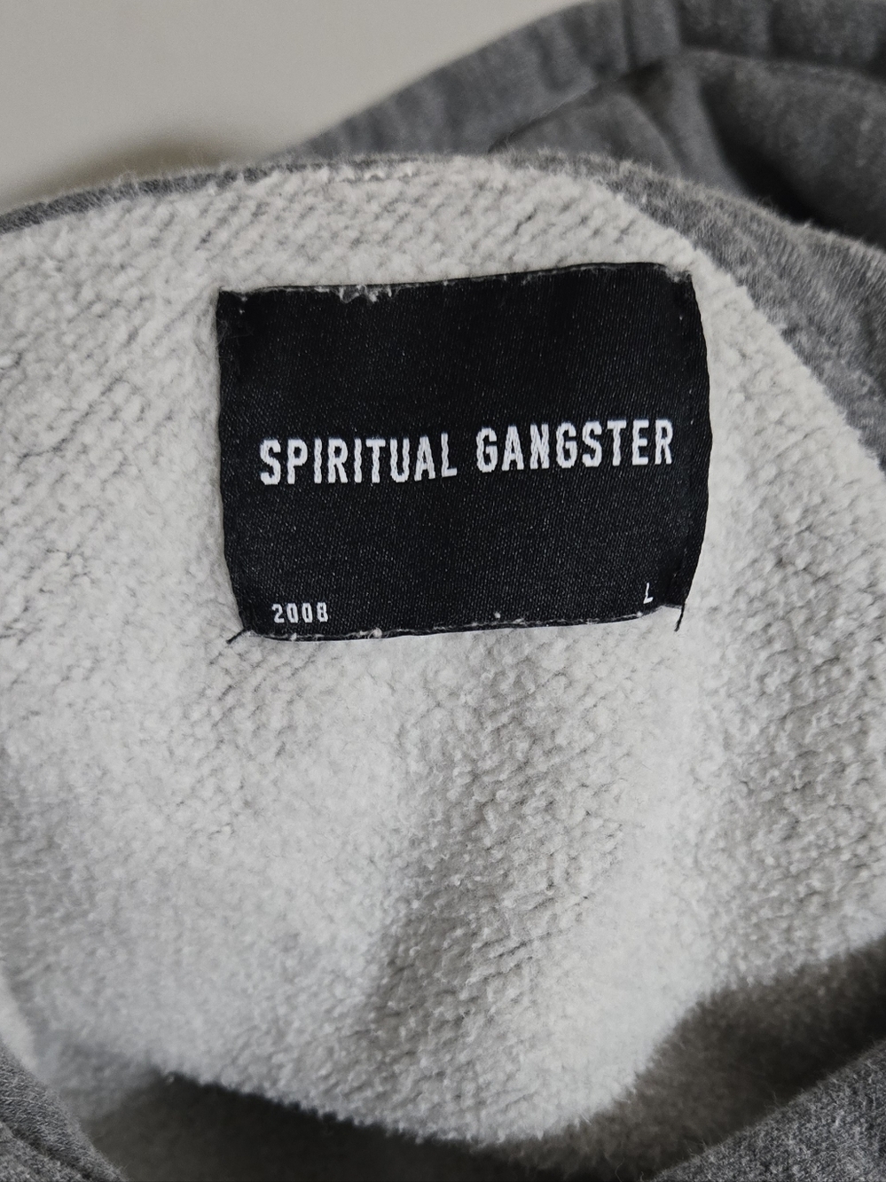 Spiritual Gangster Heather Gray Star Soft Fleece Pullover Hoodie Size L - Picture 6 of 8